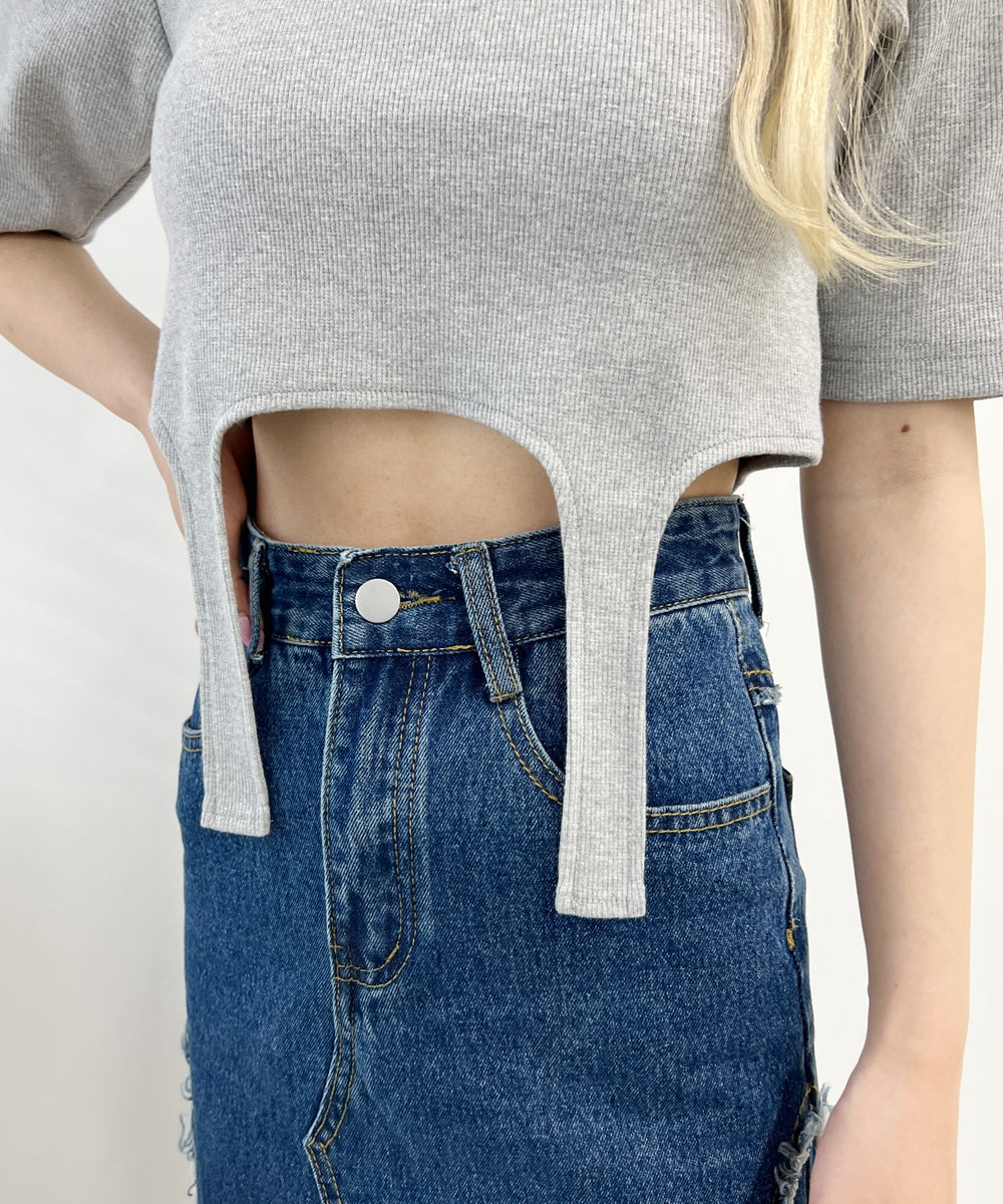 バラポイントガーターTシャツ