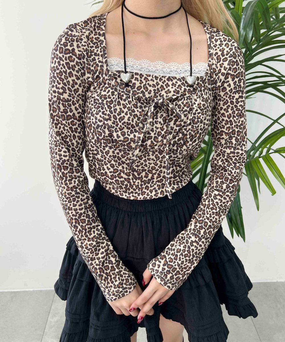 レオパードコンパクトトップス