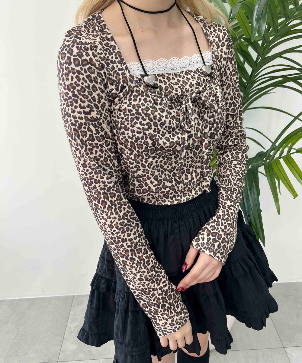 レオパードコンパクトトップス