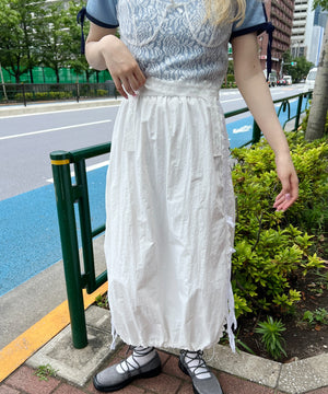 リボンラインナイロンロングスカート