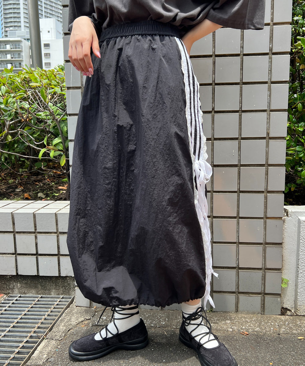 リボンラインナイロンロングスカート