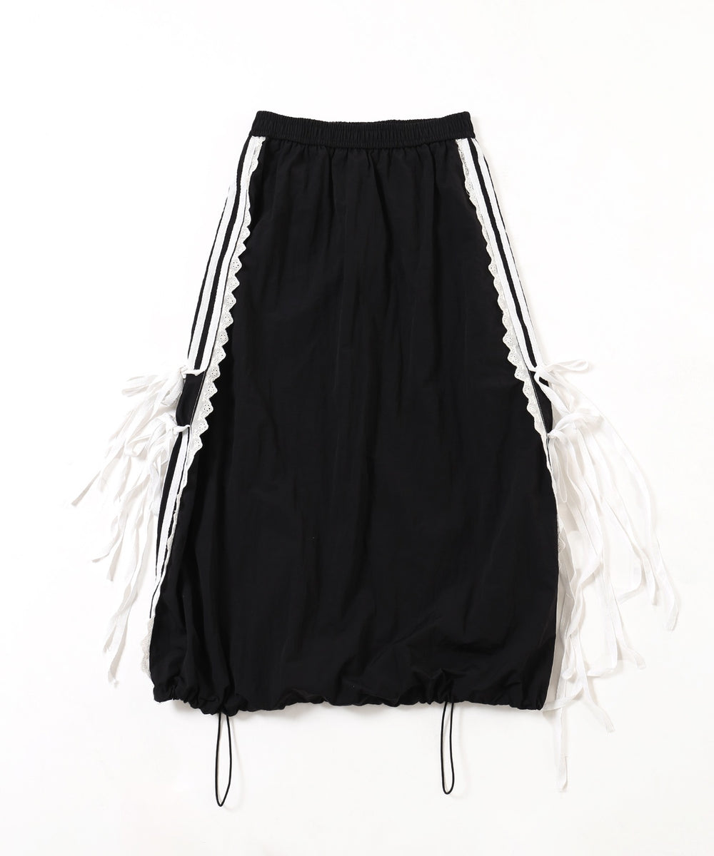 リボンラインナイロンロングスカート