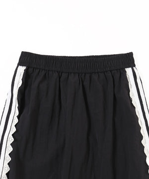 リボンラインナイロンロングスカート