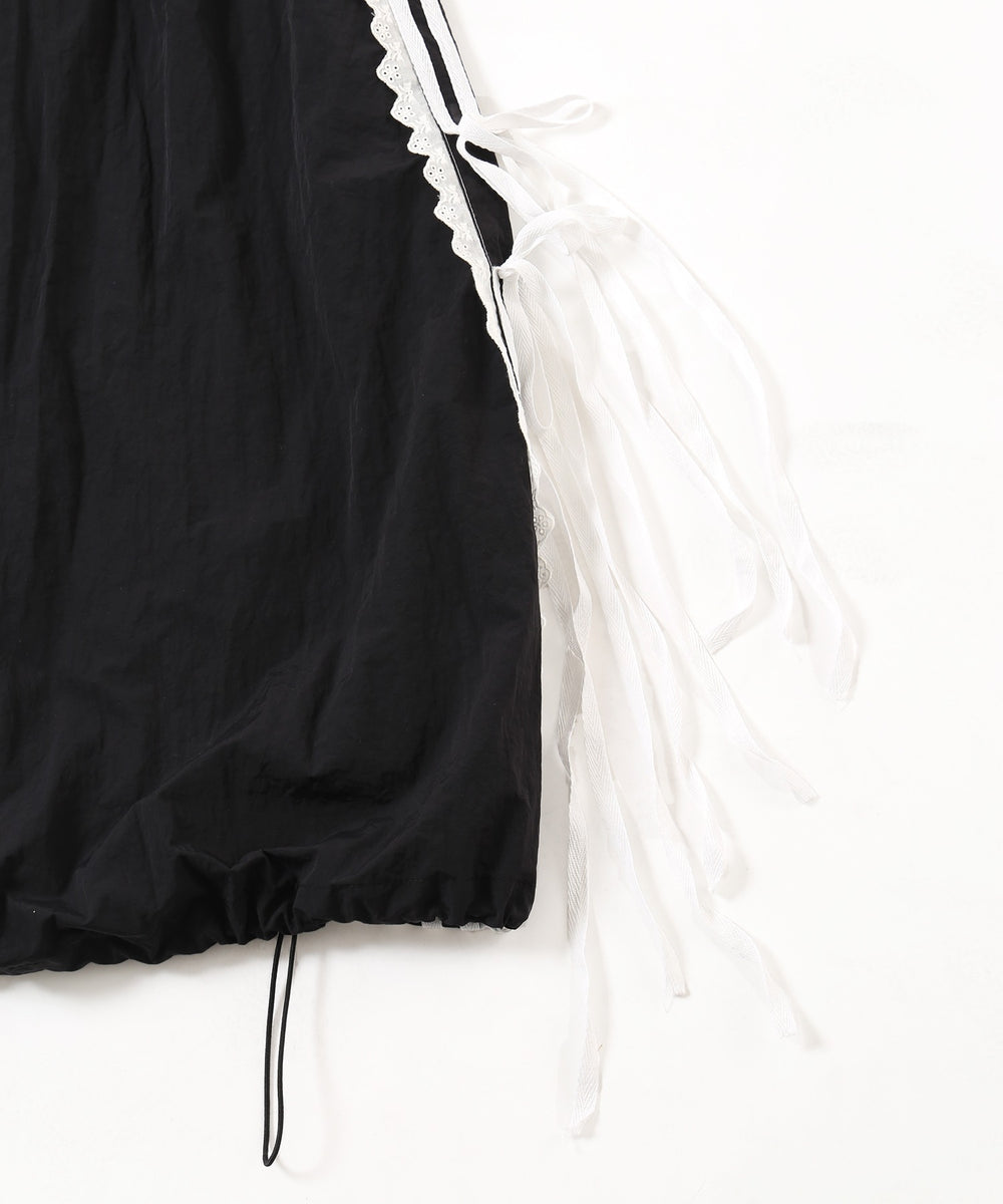 リボンラインナイロンロングスカート