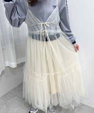 2WAYシアーロングワンピース