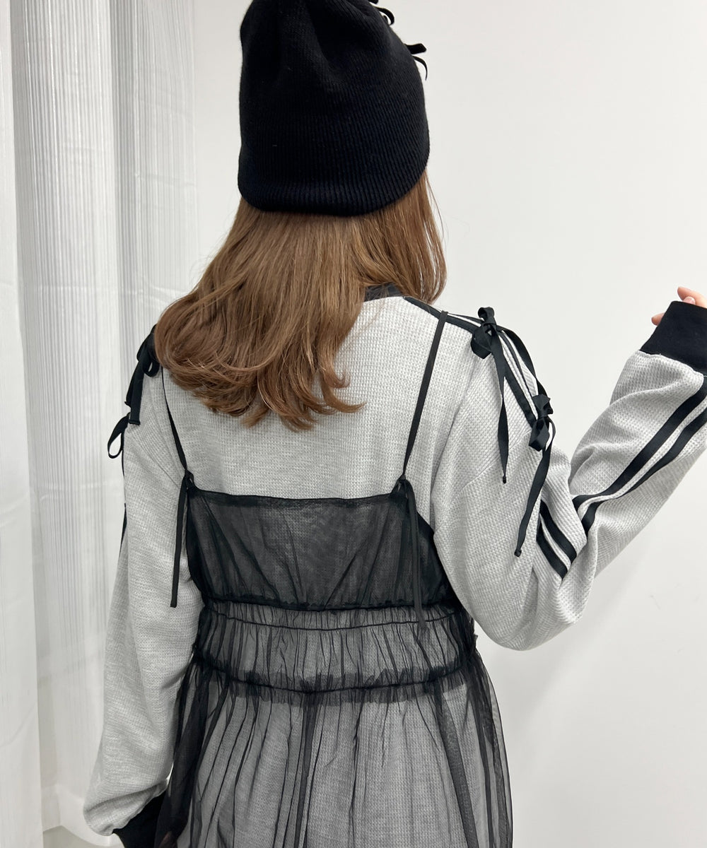 2WAYシアーロングワンピース