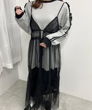 2WAYシアーロングワンピース