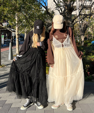 2WAYシアーロングワンピース