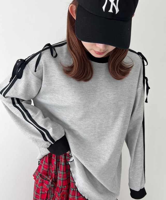 2ラインワッフルリボンロンT – WEGO ONLINE STORE