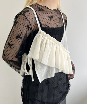 チュールアシメフリルビスチェ