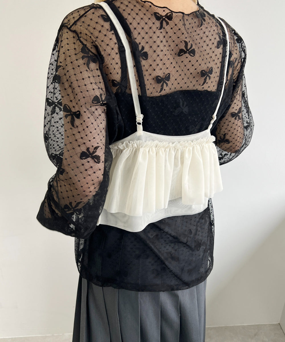 チュールアシメフリルビスチェ