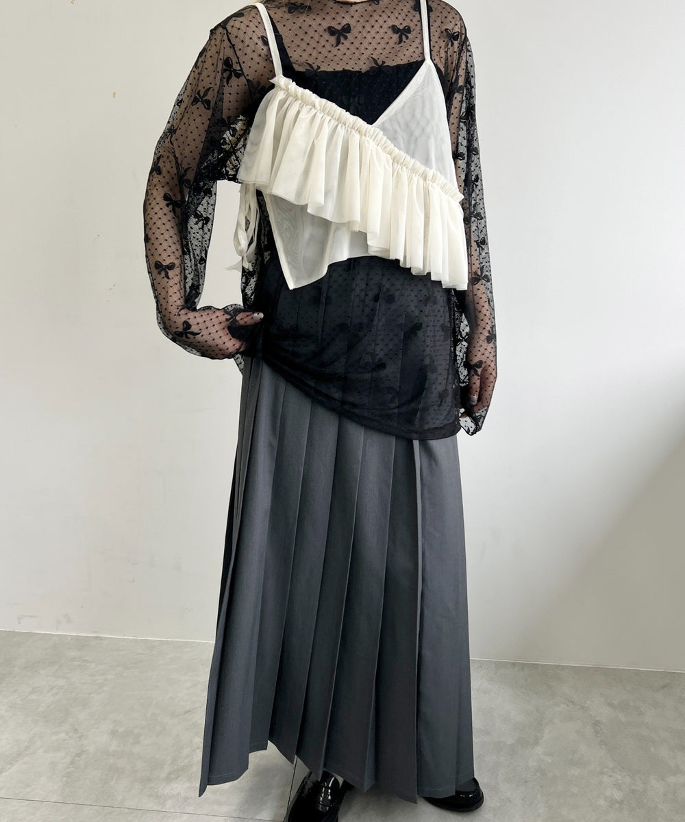 チュールアシメフリルビスチェ