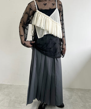 チュールアシメフリルビスチェ