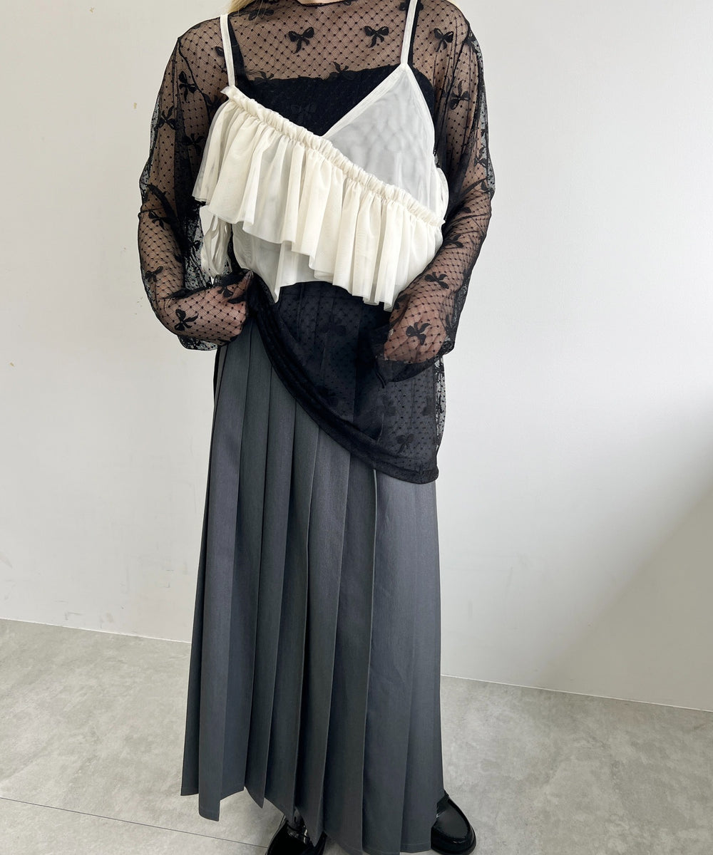 チュールアシメフリルビスチェ