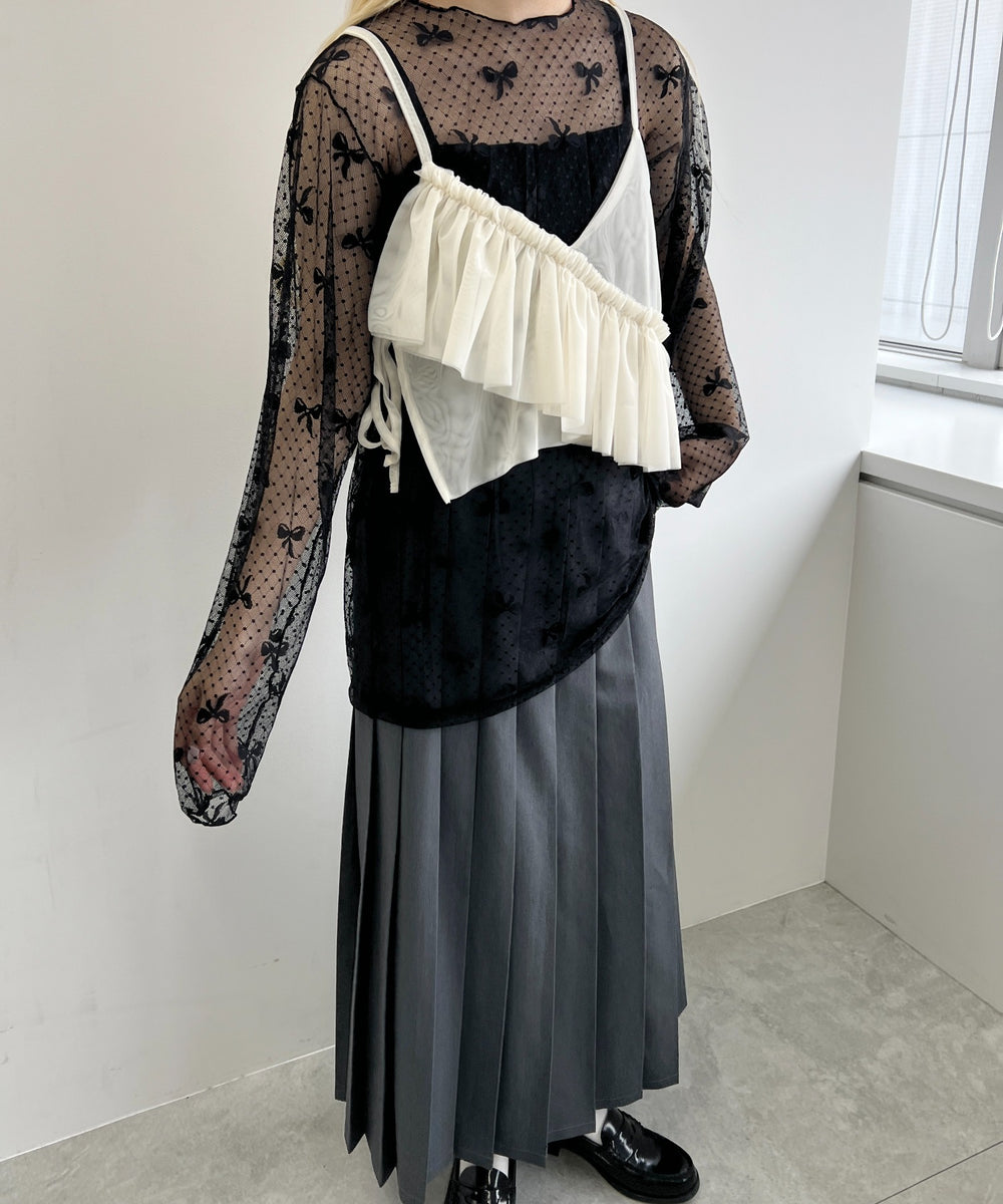 チュールアシメフリルビスチェ