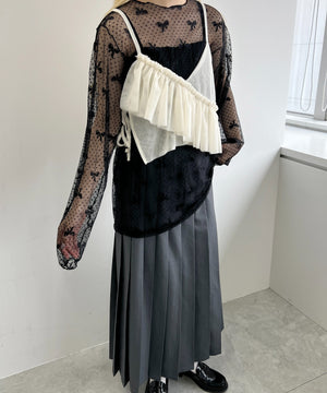 チュールアシメフリルビスチェ