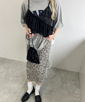 チュールアシメフリルビスチェ