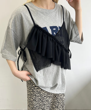 チュールアシメフリルビスチェ