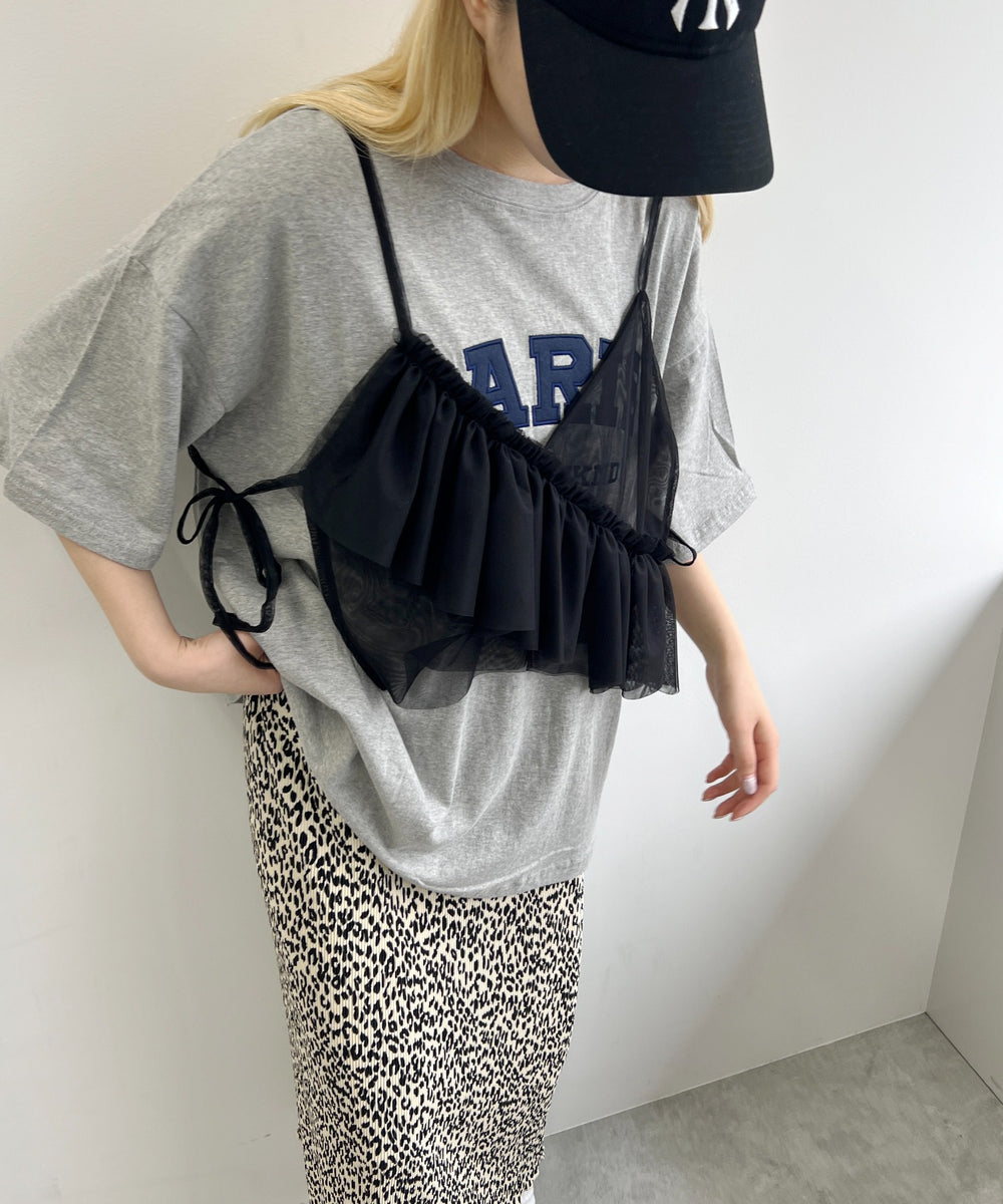 チュールアシメフリルビスチェ