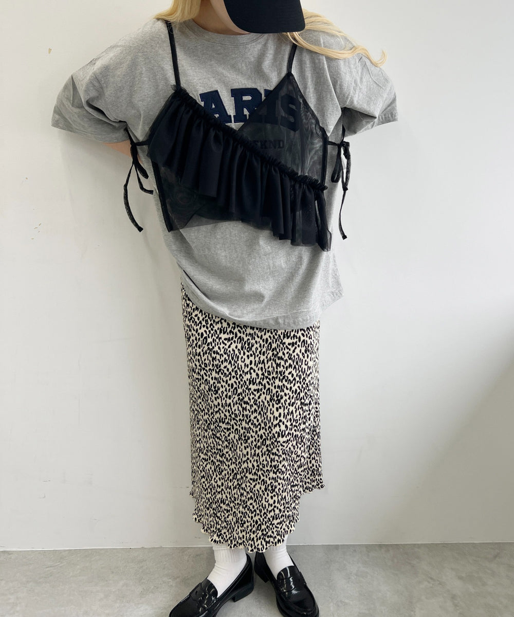 チュールアシメフリルビスチェ