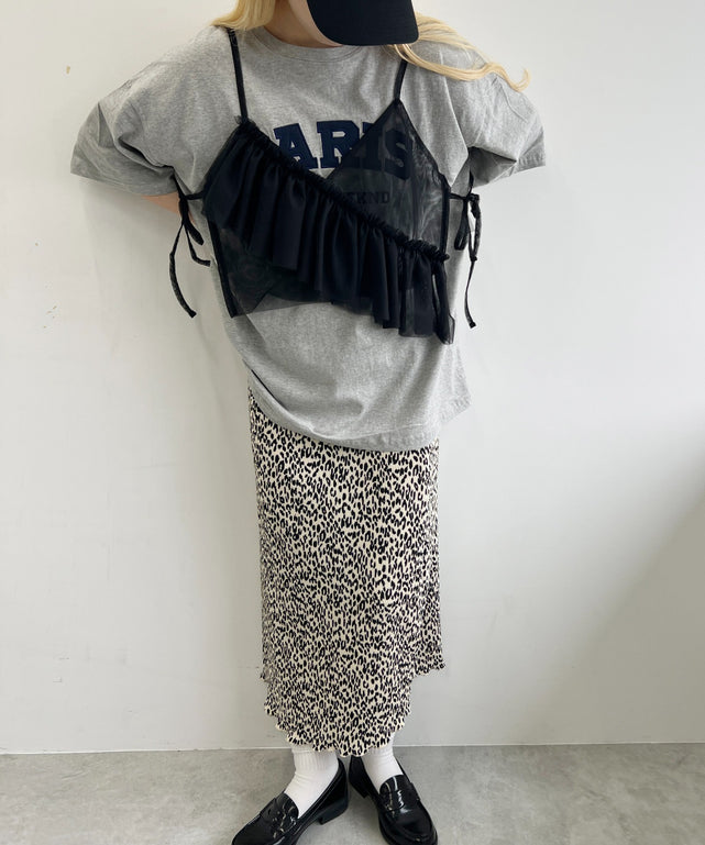 チュールアシメフリルビスチェ