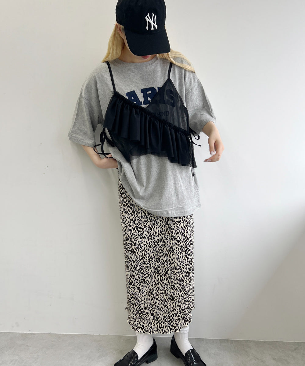 チュールアシメフリルビスチェ