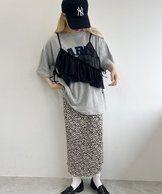 チュールアシメフリルビスチェ