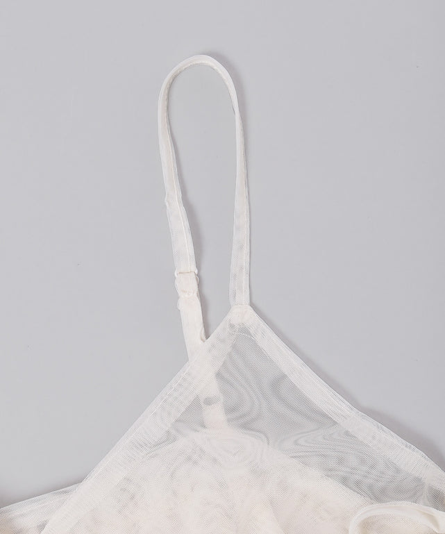 チュールアシメフリルビスチェ