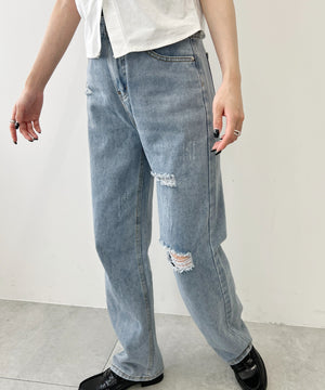 ストレートクラッシュデニムパンツ
