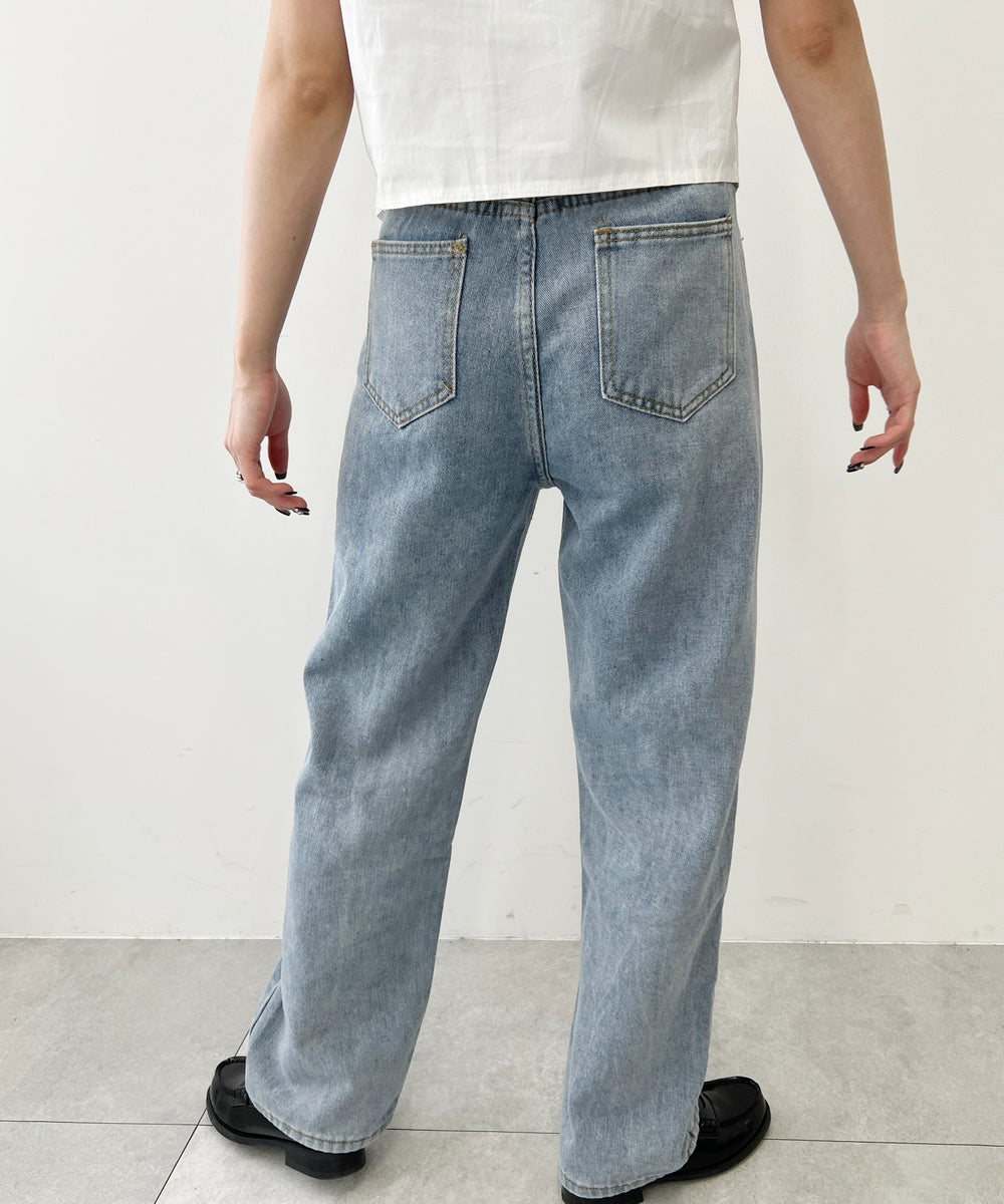 ストレートクラッシュデニムパンツ