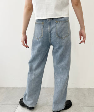 ストレートクラッシュデニムパンツ