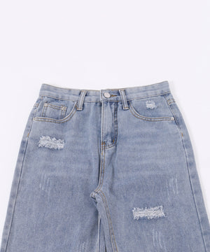 ストレートクラッシュデニムパンツ