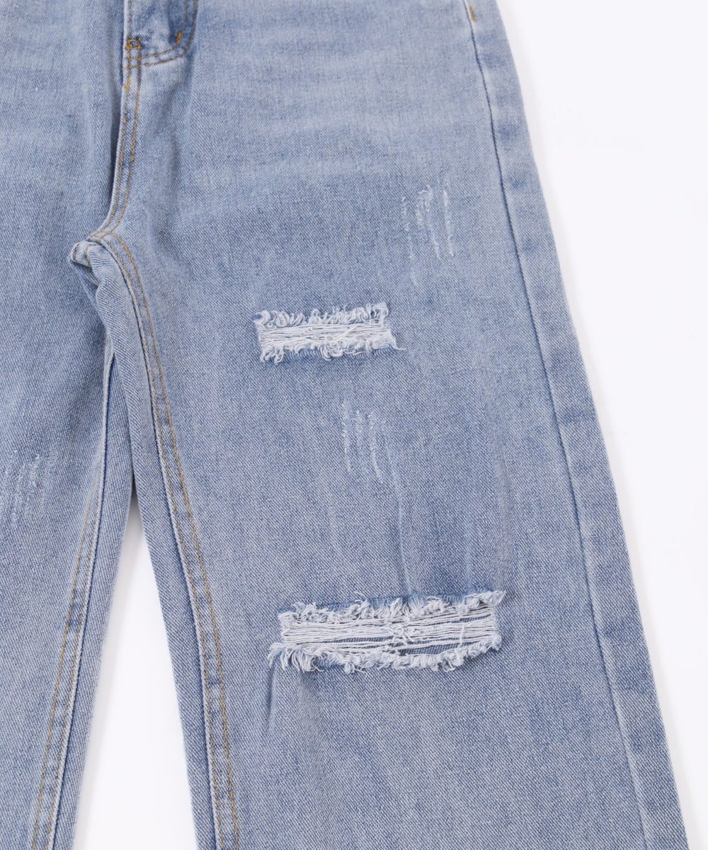 ストレートクラッシュデニムパンツ