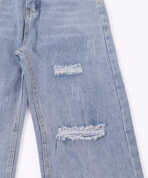 ストレートクラッシュデニムパンツ