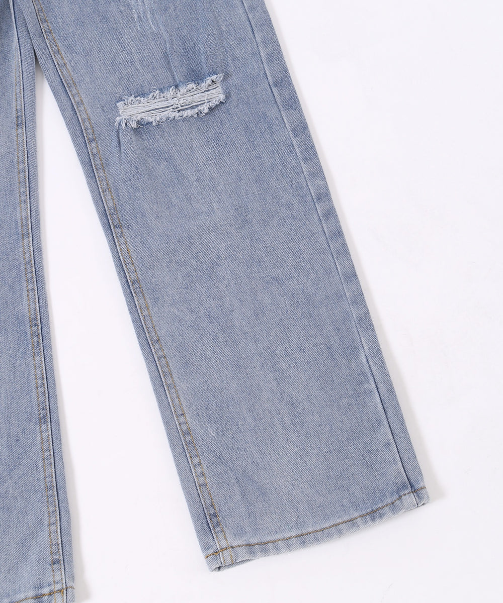 ストレートクラッシュデニムパンツ