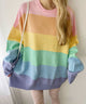 レインボービッグニット/柄2(パステル)モデル：160㎝ F着用