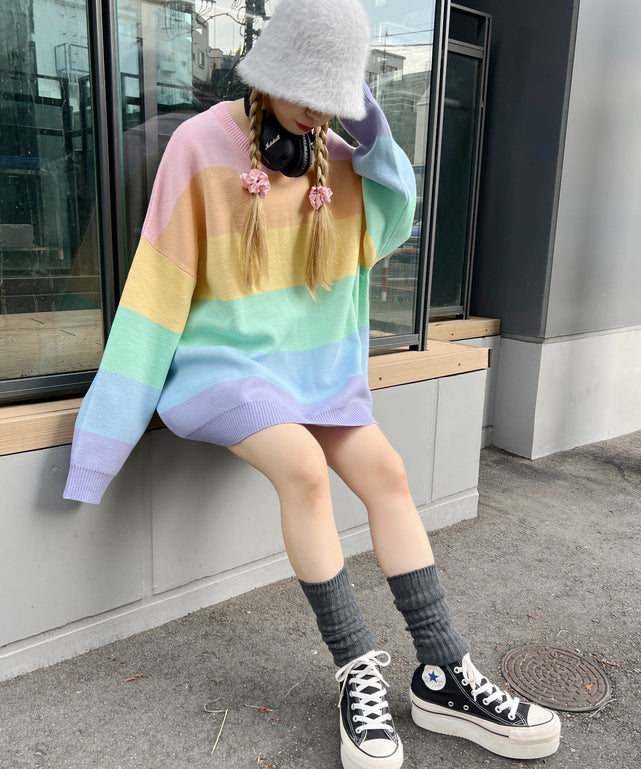 レインボービッグニット