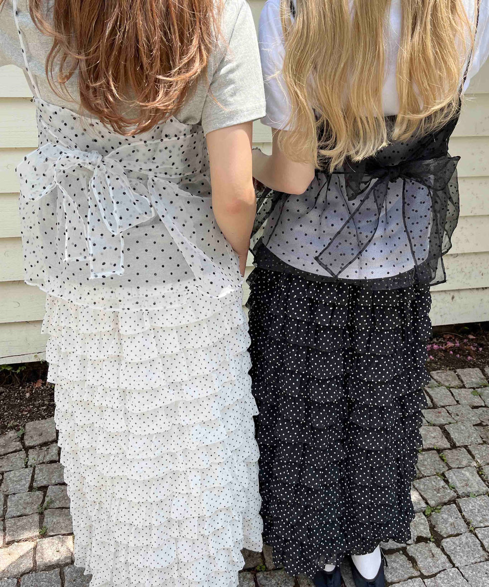 ドットミニティアードロングスカート