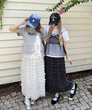 ドットミニティアードロングスカート