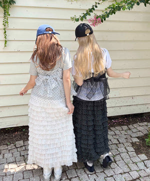 ドットミニティアードロングスカート