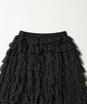 ドットミニティアードロングスカート