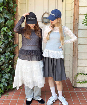 フリルヘムドットシアートップス