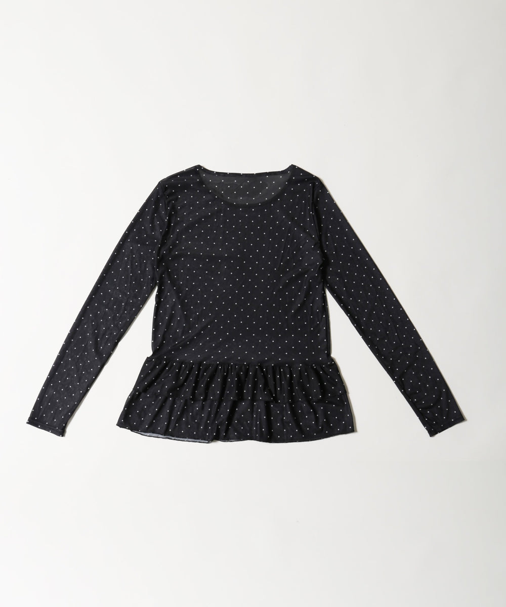 フリルヘムドットシアートップス