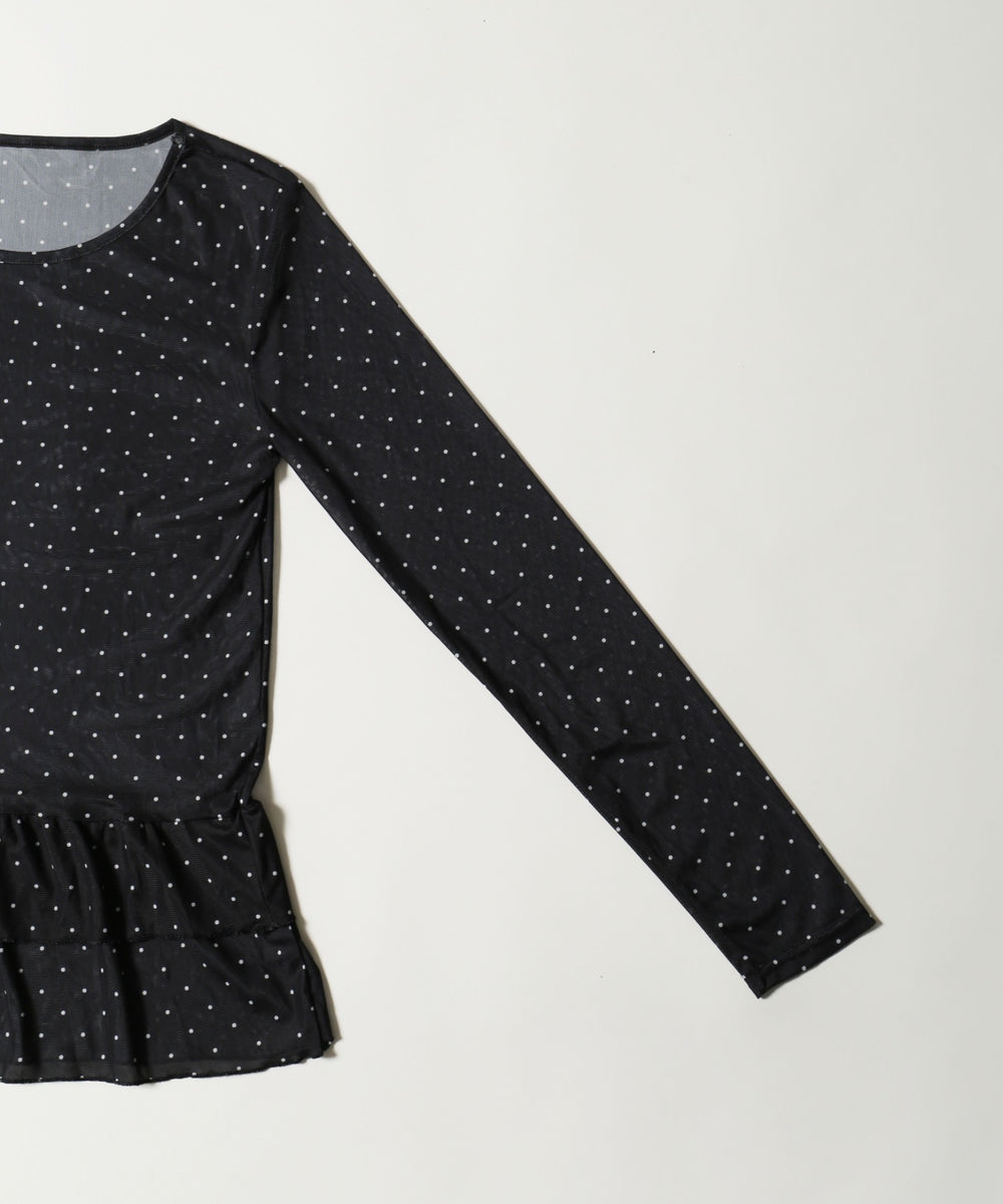 フリルヘムドットシアートップス