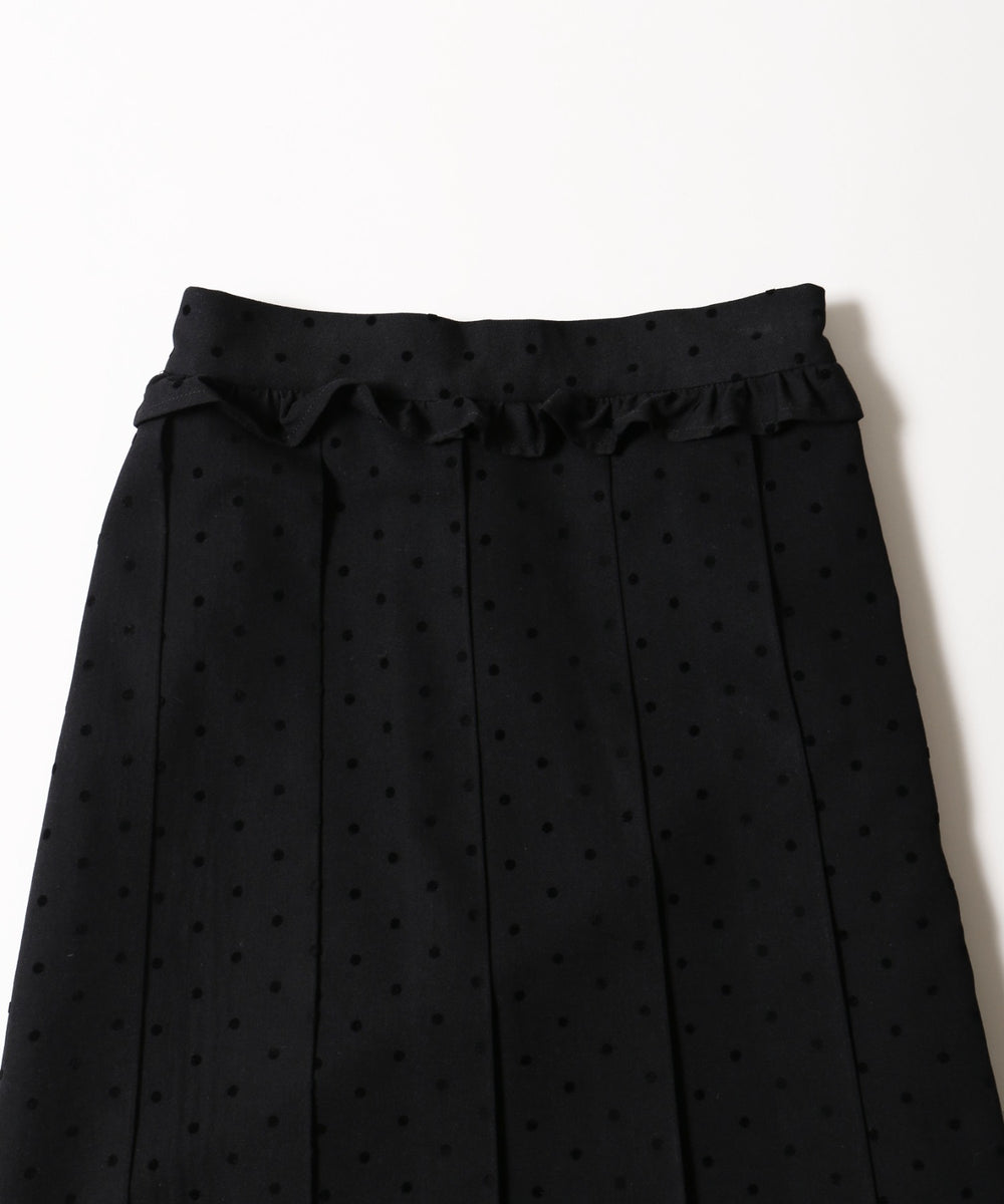 フリルウエストドットロングスカート