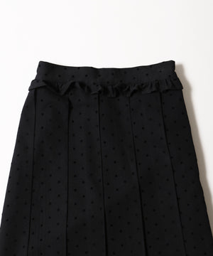 フリルウエストドットロングスカート