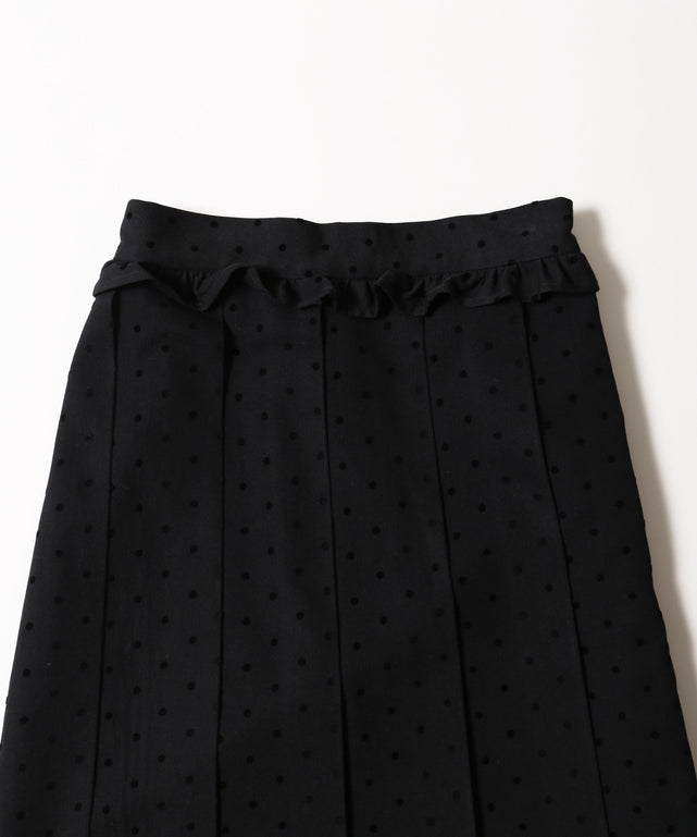 フリルウエストドットロングスカート