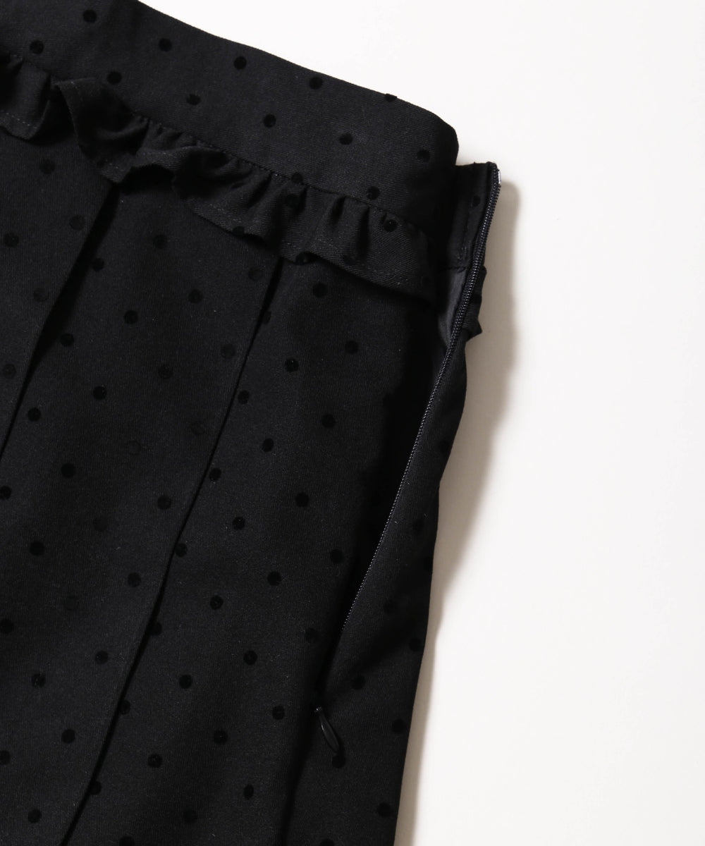 フリルウエストドットロングスカート