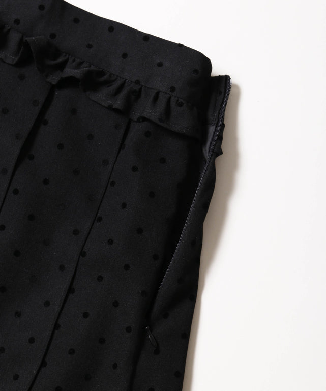 フリルウエストドットロングスカート