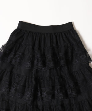 ボリュームレースロングスカート